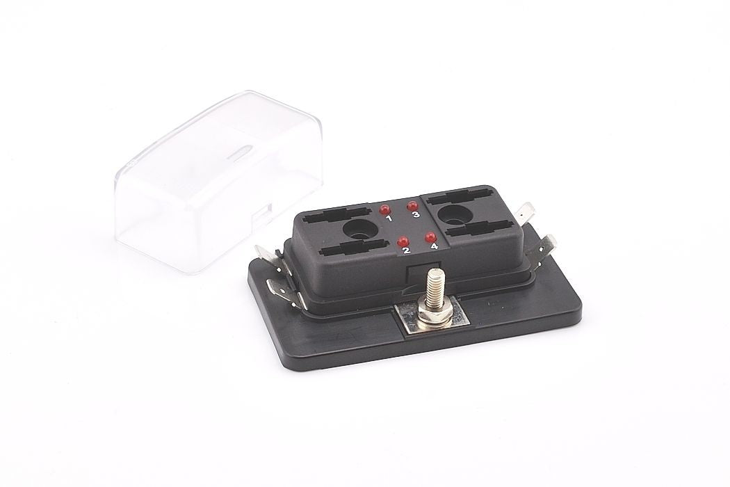 Zekeringenhouder met LED controle 4 , 6 en 10 voudig  