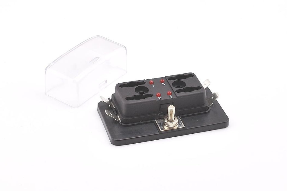 Zekeringenhouder met LED controle 4 , 6 en 10 voudig  