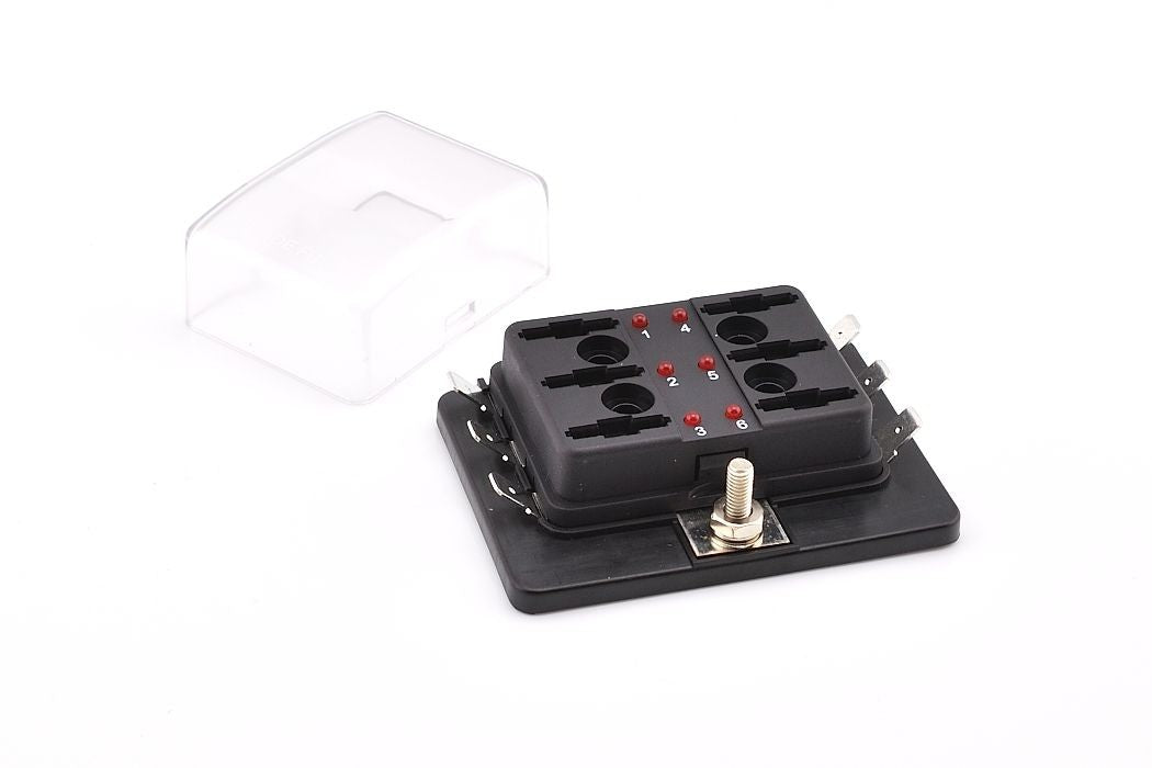 Zekeringenhouder met LED controle 4 , 6 en 10 voudig  