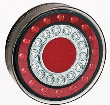 Led achterlicht unit Rond 125 x 40mm incl. ronde reflector maxilamp serie
