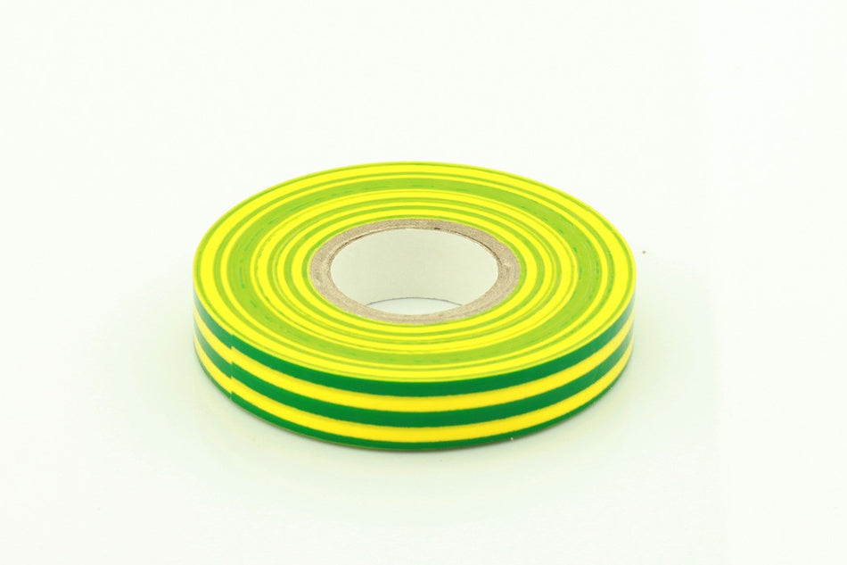Tape PVC isolatie met lijmlaag 12mm x 20m geel/groen á 10 stuks