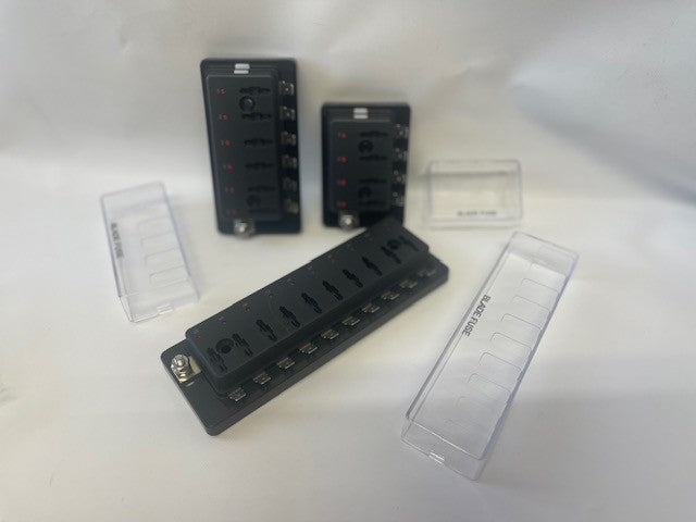 Zekeringenhouder langwerping 4,6 of 10p met LED