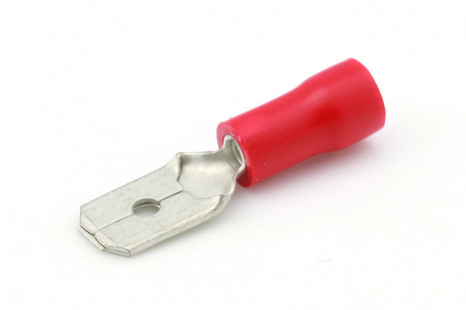 Kabelschoen rood Vlaksteker 6.3mm á 10 stuks