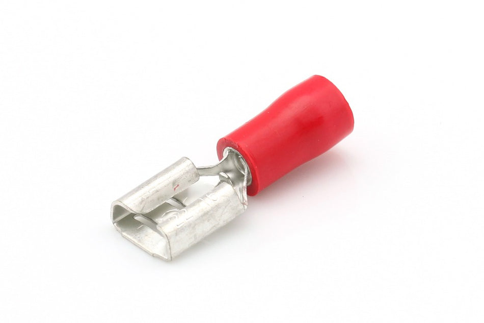 Kabelschoen rood Vlakstekerhuls 6.3x0.8mm á 100 stuks