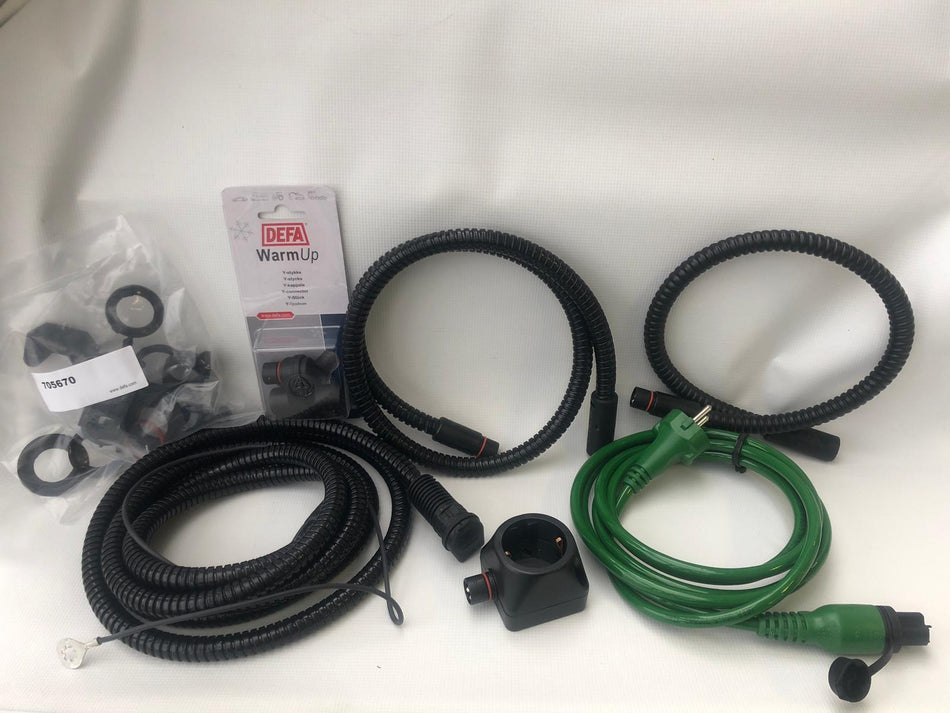 Defa Aansluitset 220V Defa met stopcontact en Y-stuk & 0.5 + 1.0 Kabel