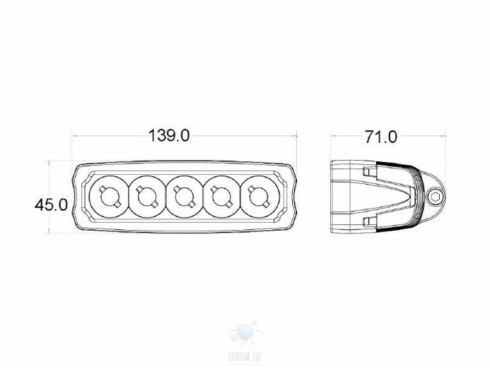 Led werklamp 1500 Lumen rechthoek 5 led eurobeam