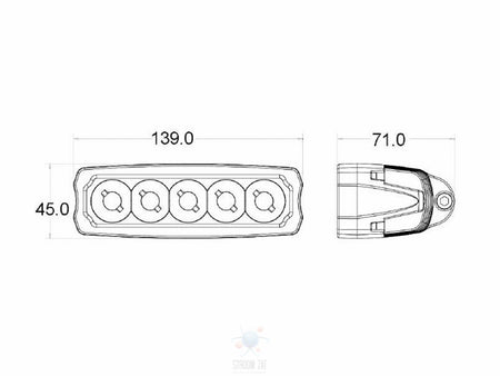 Led werklamp 1500 Lumen rechthoek 5 led eurobeam