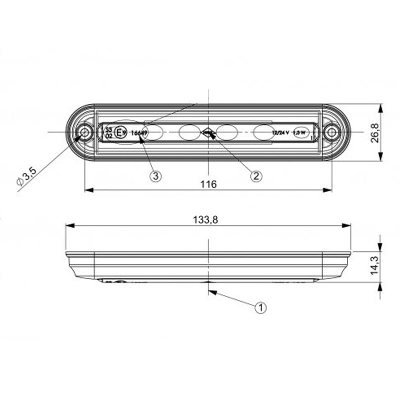 LED 3de remlicht compact 