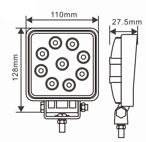 LED Werklamp SAE 1710 Lumen kunststof 