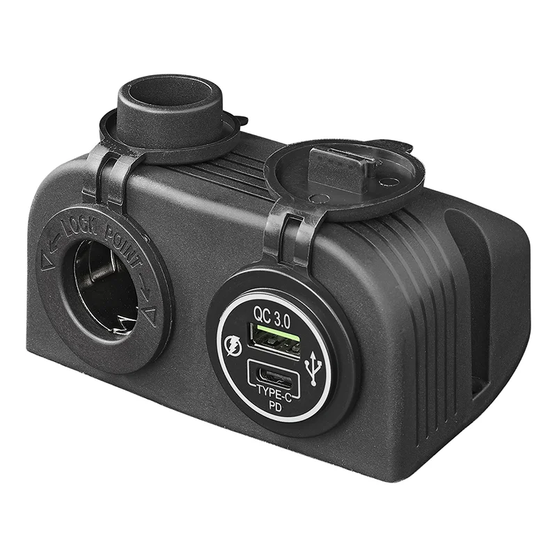 Opbouw  USB A+C  met 12V standaard stopcontact
