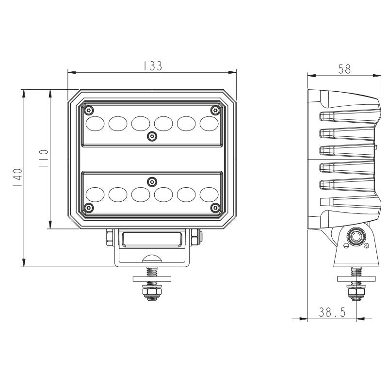 LED werklamp 6200lm breedstraler 