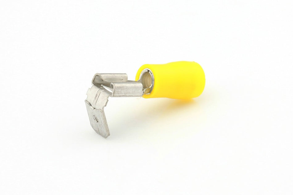 Kabelschoen geel Vlakstekerhuls+Tab 6.3x0.8mm á 10 stuks