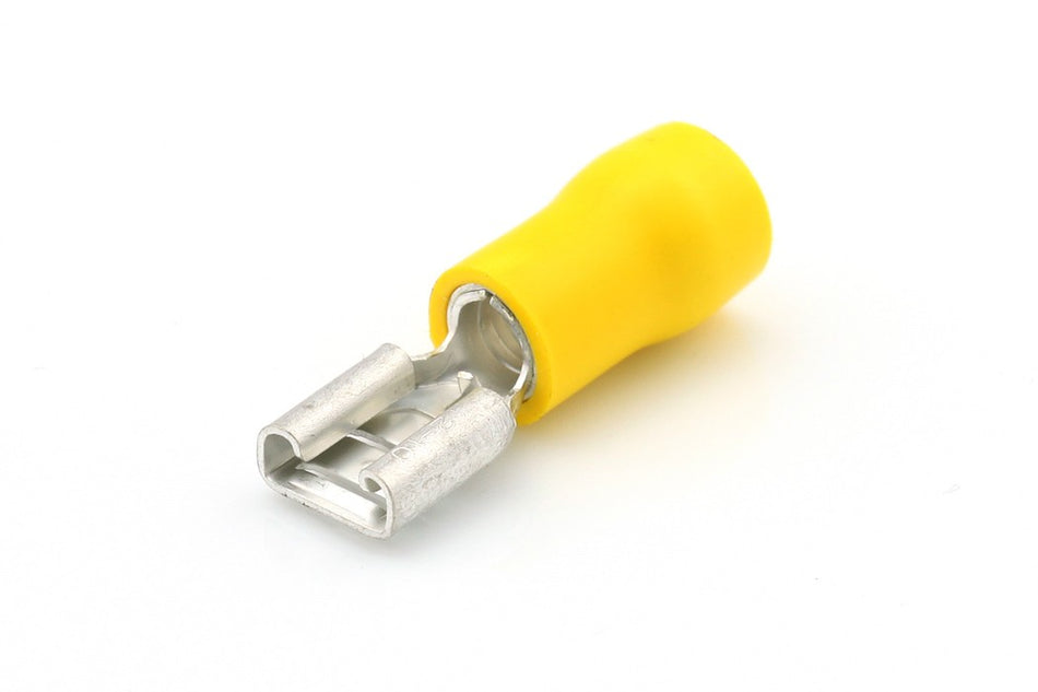Kabelschoen geel Vlakstekerhuls 6.3x0.8mm á 10 stuks