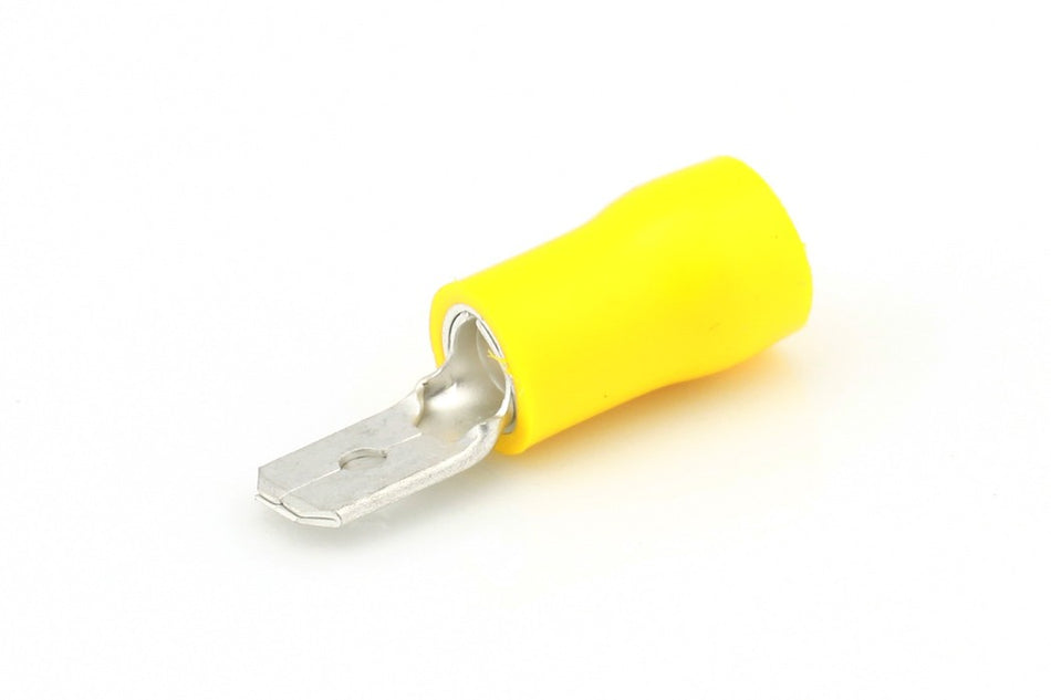 Kabelschoen geel Vlaksteker 6.3mm á 10 stuks