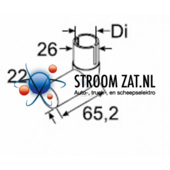 Uitlaat Haakse Bocht 22mm