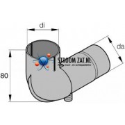 Uitlaat Haakse aansluitstuk 42-40mm met condens afvoer